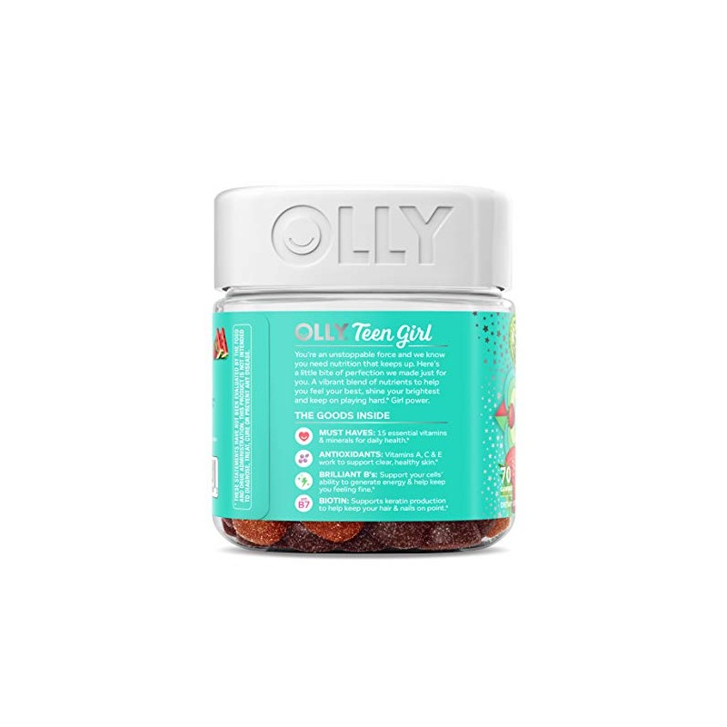 OLLY Teen Girl Multi Gummy, Healthy Skin and Immune Support,