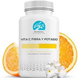 Nubaal Nutricin, Balance y Alma Vitamina C 300mg de Nubaal  cido Ascrbico con Fibra y Potasio  120 Cpsulas                                            