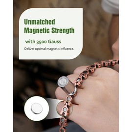 Jecanori Copper Magnetic Ankle Bracelet for Women With 3800 Gauss Neodymium Magnet & Sparkling Zirconia, Adjustable with Sizing Tool