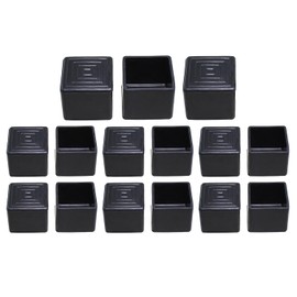 Bxian 15PCS Black PVC Square Chair Leg Caps 29x29x24mm Furniture Feet Non Slip End Cover Floor Protector Suitable for Tubular Rod