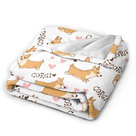 Bomugtee Corgi Dog Blanket for Girls Boys AdultsBirthday Gifts Super Soft Throw Blankets for Bed Couch Sofa Lightweight Throw Fox Bedding 60"X50"