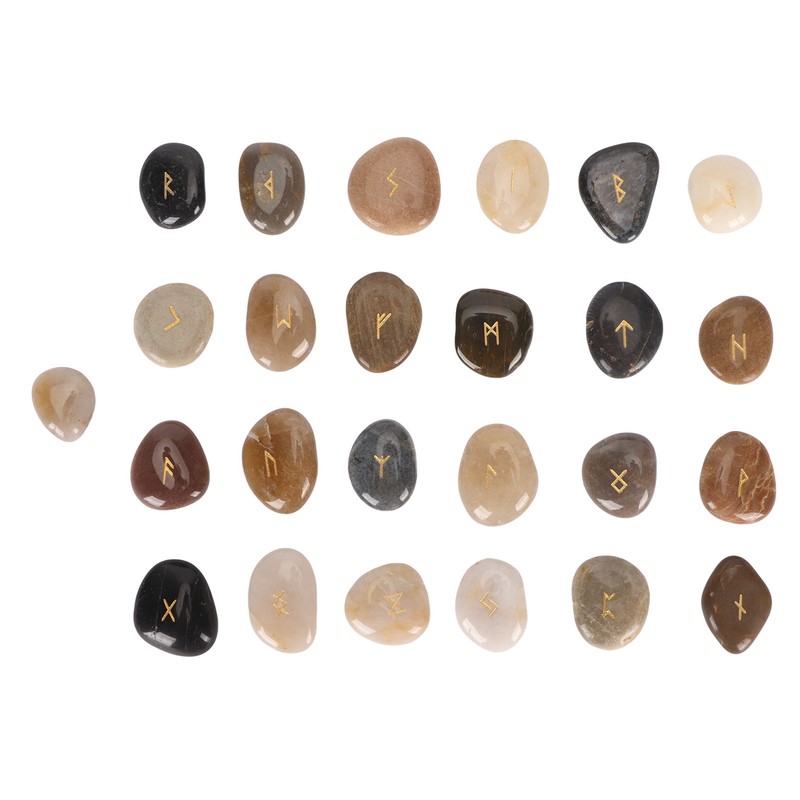 25pcs Rune Stones Set Good Luck Eliminate Negativity Lightweight Divination