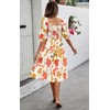 PRETTYGARDEN Women's Summer Casual Midi Dresses 2025 Spring Puff Sleeve