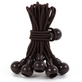 New Type of Ball Shaped Bungee Cord, 9 inches, 18 Pieces, Used for Camping, Tent Poles, Bicycles, Motorcycle Back Shelves, Goods, UV Protection, Tent Tarpaulin Tied Bungee Balls (9inBrown, 18)