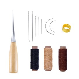12 Pieces Leather Needle and Thread Leather Repair Leather Needles Hand Sewing Wax Thread Hand Sewing Books Leather Sewing Needles DIY Leather Craft Basting Needles Set Weave Needle Thread