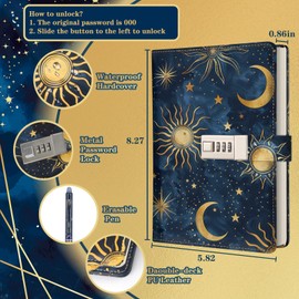 Diary with Lock, Diary Boys, Notebook Children, First Day of School Birthday Gifts for Boys 8 9 10 11 12 13 14 15 Years, A5 PU Leather Journals with Code Pen for Teenagers Set