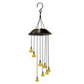 Upblend Outdoors Solar Hanging Decoration for Outside – Color Changing LED Decoration for Outside, Solar Chimes Outdoor Waterproof, Solar Light Decoration for Outside – Diamond, Gold