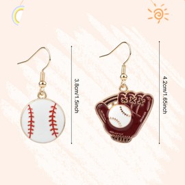 Baseball Earrings for Women, Ball Shape Dangle Earrings Sport Ball Dangle Earring Baseball Player Jewelry Baseball Mom Gifts Accessories Baseball Dangle Sports Earrings for Women