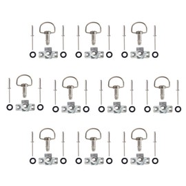 MOTO4U Motorcycle Race Fasteners Quick Release D-Ring 1/4 Turn Race Fairing Fasteners Rivet Type B 19mm (10 Pack) Sliver