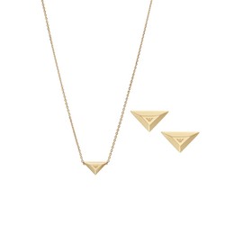 Emporio Armani EGS3160SET Women's Necklace Earrings Stainless Steel Gold-Coloured, Stainless Steel, No Gemstone