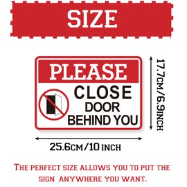 Please Close Door Behind You Sign, Self Adhesive Weatherproof Vinyl Close The Door Stickers, Keep Closed Sign for Home Office Business Hospital Restroom School