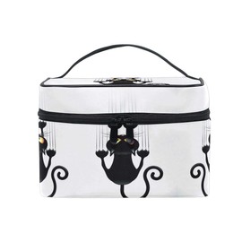 HAUYE Makeup Bag Cat Paw Print Travel Cosmetic Bags Organizer Train Case Toiletry Make Up Pouch