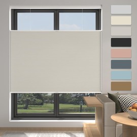 MYshade Custom Size Cellular Shades Cordless, Blackout Top Down Bottom Up Honeycomb Blinds, Thermal Insulated Energy Saving Room Darkening Window Shades for Indoor Windows, Easy to Install, Grey