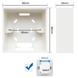 Beok surface-mounted box for underfloor heating thermostat, surface-mounted housing for flush-mounted boxes, universal 86 x 86 mm
