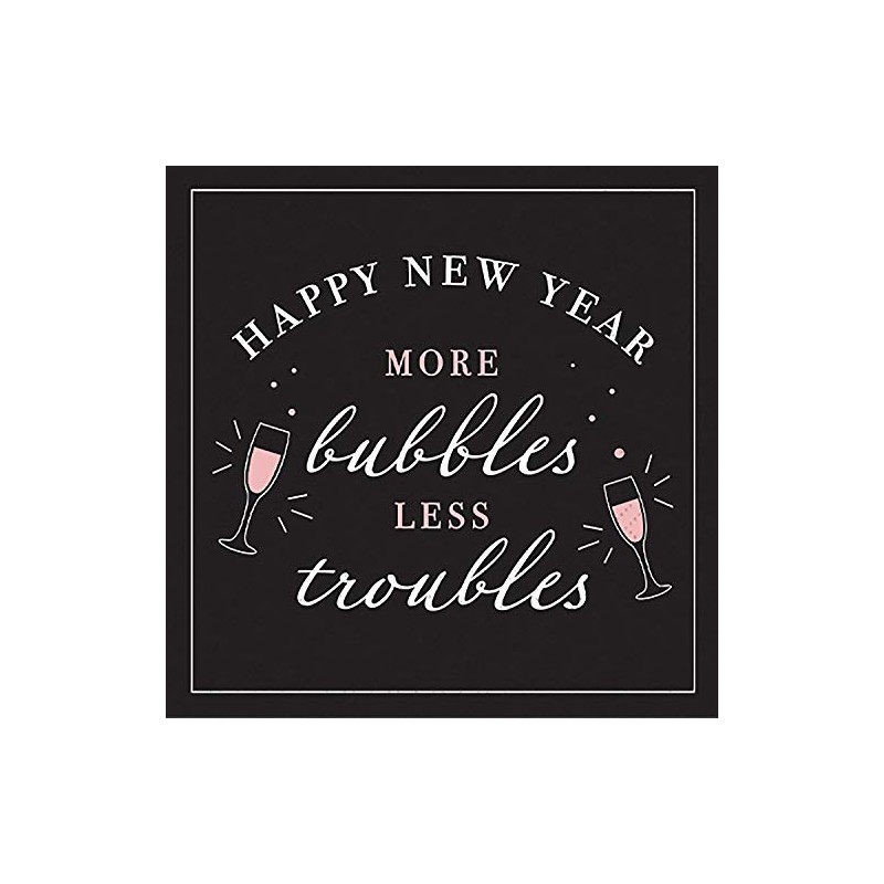 Design Design Happy New Year More Bubbles Less Troubles Cocktail