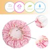 Shower Cap Elastic Band Double Layer Waterproof Bath Caps Reusable