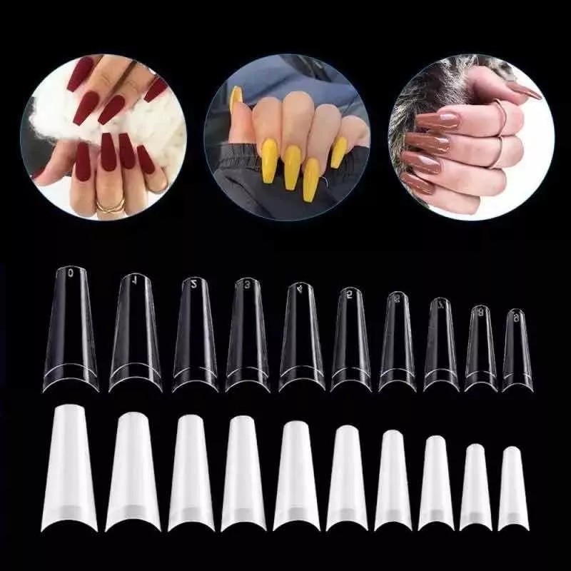Miss Cherry Tip Coffin Corto 500 Piezas Uñas Acrilicas Resistente