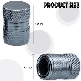 MEAJOO 5PCS Tire Valve Stem Caps, with Plastic Liner, Dustproof, Airtight Seal, Light-Weight, Universal Tire Valve Stem Covers for Cars, SUV, Trucks, Bikes, Motorcycles, Bicycles(Gray)