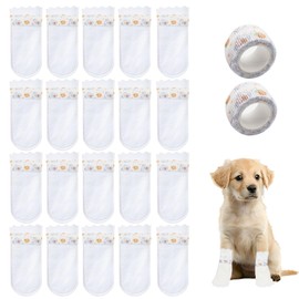 20PCS Disposable Dog Booties,Disposable Proof Dustproof Dog Shoes Replacement,Dog Feet Covers, Shoes with Adjustable Self Adhesive Bandage,Disposable Dog Shoes for Indoor and Outdoor Use | Obfuscate