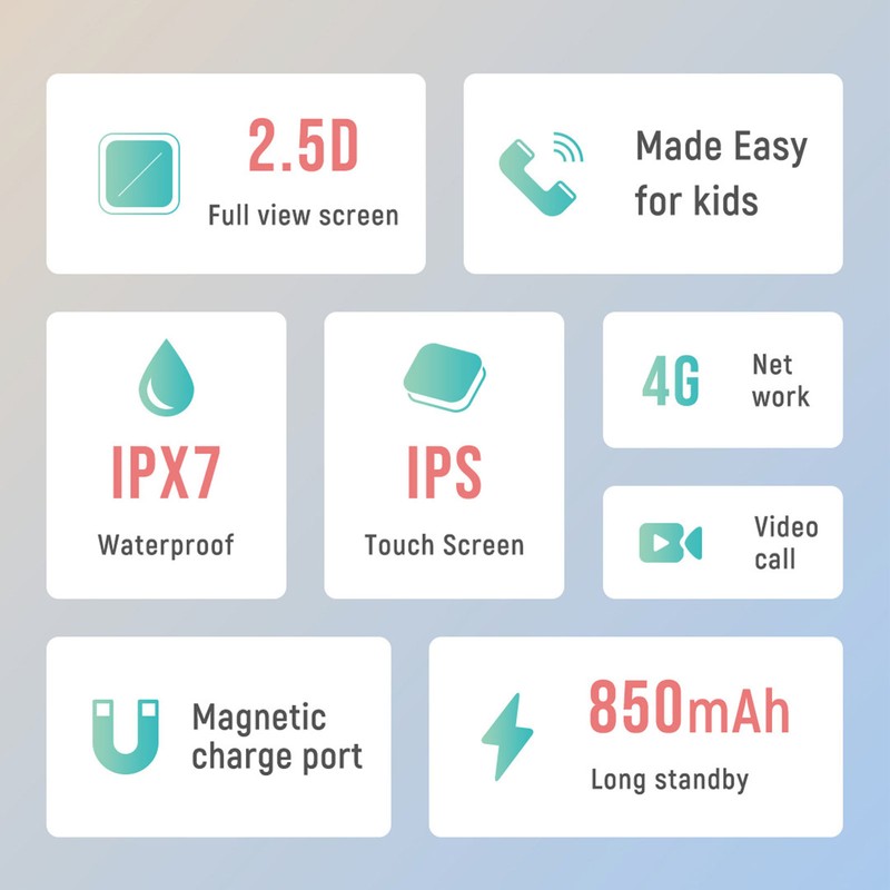 4G Kids Smart Watch GPS Position Video Call IP67 Waterproof