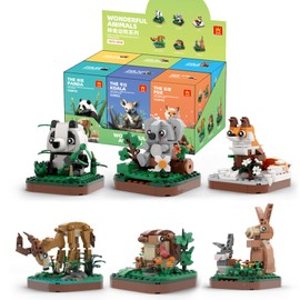 MEIEST Mini Animals Building Blocks Set, Land Animal Theme Collection, Building Blocks Toy, Home Decoration
