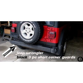 Fits Jeep Tj Wrangler 3 1/2 Black Diamond Plate Short Corner Guards