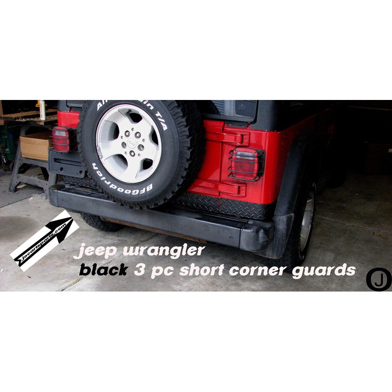 Fits Jeep Tj Wrangler 3 1/2 Black Diamond Plate Short