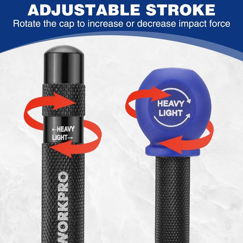 WORKPRO 2PCS Automatic Center Punch with an Extra Replacement Tip,