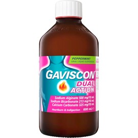 Gaviscon Dual Action Liquid for Heartburn and Indigestion Relief, 600ml         