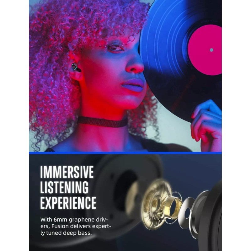 Cystereo Fusion wireless Earbuds Bluetooth 5.0 IPX7 Waterproof,USB