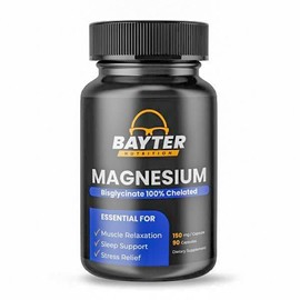 Bisglicinato de magnesio extra fuerte 100% quelado para una alta absorción que favorece un sueño reparador y la relajación muscular, 90 cápsulas