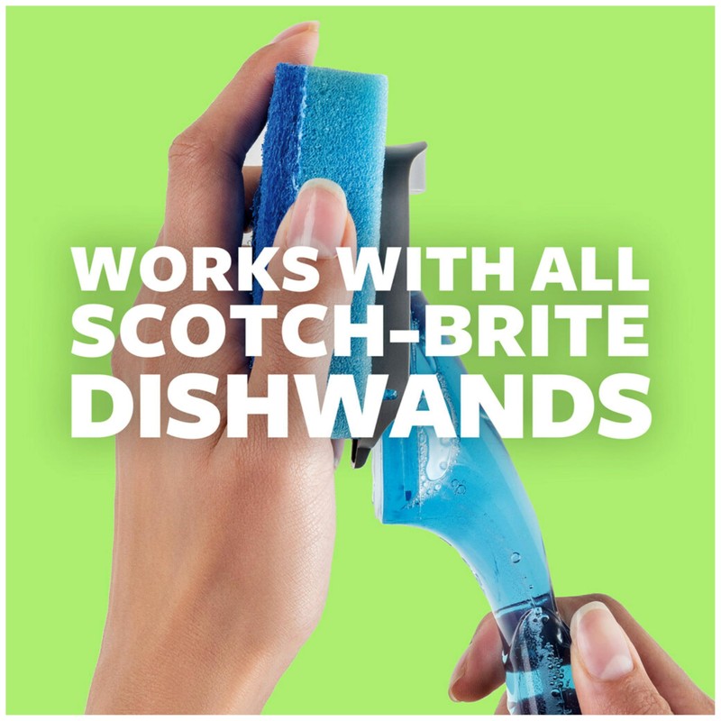 Scotch-Brite Non-Scratch Dishwand Refill, 14 Dish Wand Sponge Refills, Removes