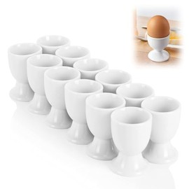 Yewseas Set of 12 Egg Cups, Easter Gifts, Elegant Egg Stand in White, Perfect Breakfast Accessories for Any Table, Ideal Easter Gift and Kitchen Decoration