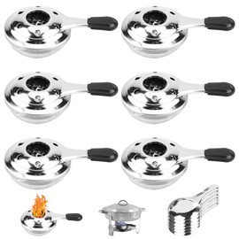 Pack of 6 Fuel Paste Containers: Stainless Steel Fuel Paste Container with Lid, Portable Fuel Paste Container Fondue Burner Outdoor, Burning Container Fuel Paste for Warming Container Buffet Fondue