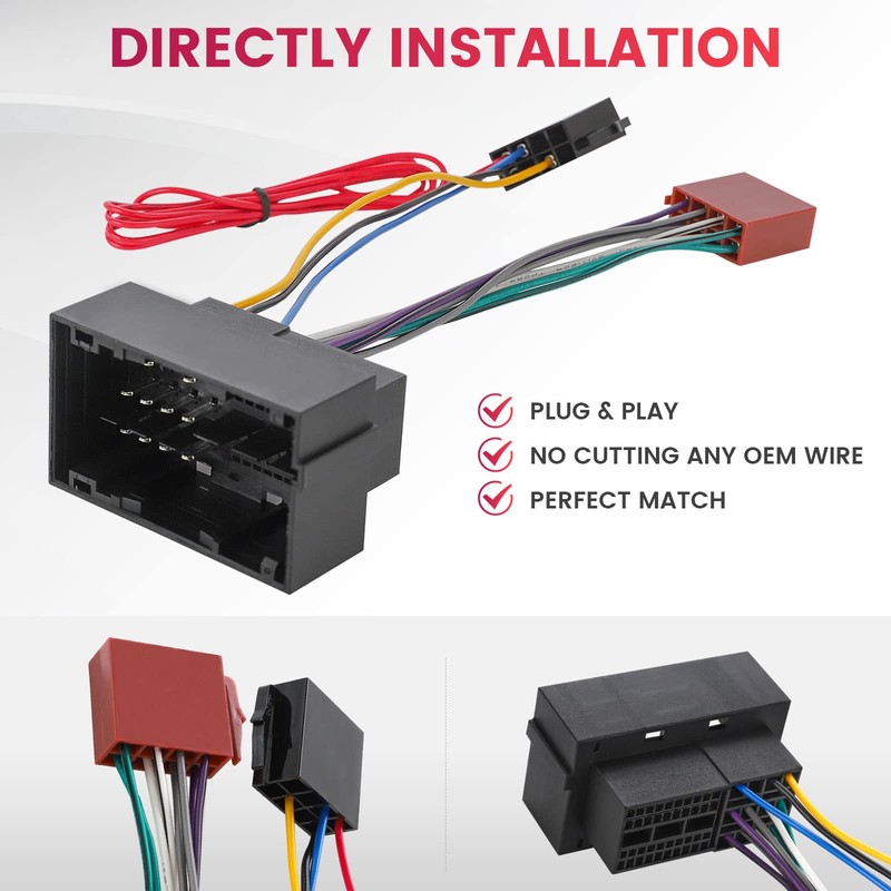 RED WOLF Car ISO Radio Wire Wiring Harness Adapter Connector