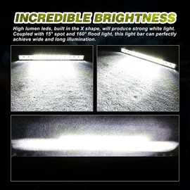 LETODCHEW 20" X-ProLED Light Bar 25,000LM Combo Beam Driving Light w/Wiring Harness & Light Bar Cover Off-Road Bumper Lights for Jeep Wrangler, Trucks, Tacoma & UTV, Heavy Duty