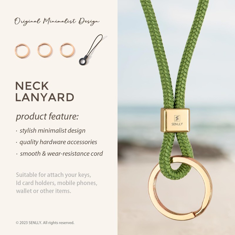 SENLLY Neck Lanyard Strap for Keys, Original Minimalist Design KeyChain