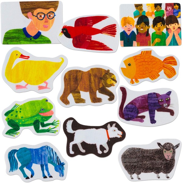 Little Folk Visuals Brown Bear, Brown Bear What Do You See? by Eric Carle - Felt Learning Toy Set, Precut Felt Board Figures for Kids and Toddlers, 11 Piece Set
