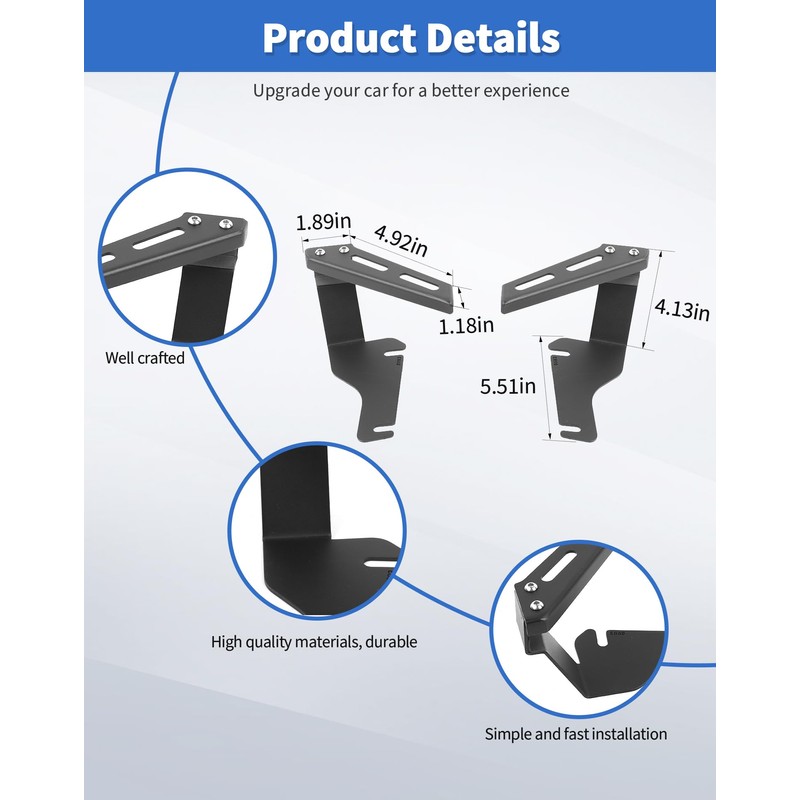 DSWSQ Ditch Hood Hinge Light Brackets for 2007-2013 Chevy Silverado