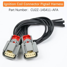 4Pcs Ignition Coil Connector Pigtail Harness CU2Z-14S411-AFA for Ford Expedition F150 Explorer Flex Lobo Taurus Transit-150 Transit-250, for Lincoln MKS MKT Navigator 3.5 V6 Engine - Style 2