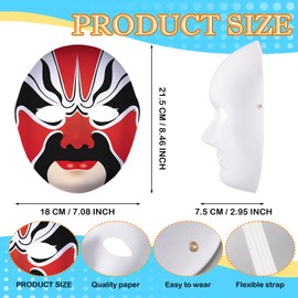 24 Pack Art Masks, Paper Mache Masks Face Masks To Paint White Paintable Female Mask for Craft DIY Party Cosplay