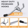 INCLY 50 Pack 2 Inch Pegboard Hooks, 1/4" Heavy Duty
