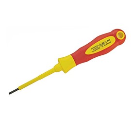 Faithfull FAISDVDE35 3.5 x 100 mm VDE Soft Grip Parallel Slotted Tip Screwdriver