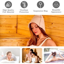 Pack of 2 Sauna Hat Felt Hat Swimming Cap Felt Sauna Hat for Men and Women Shower Sauna Head Protection and Men's Felt Cap Swimming Cap