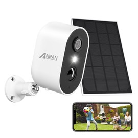 ANRAN Security Camera, Outdoor, Solar Surveillance Camera, 5 Megapixels, Wireless, PIR Human Body Detection, Infrared Night Vision, Color Photography, IP65, Waterproof, Dustproof, Compatible with