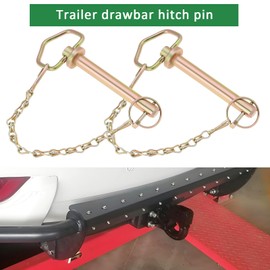 VGOL Pack of 2 Tow Bar Bolts 5/8 Inch x 4.33 Inch with Chain and Folding Plug for Secure Attachment of Couplings and Axles When Towing in Agriculture