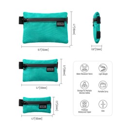 Tactical_Geek EDC Storage A5 EDC Pouch Set, Multi-Purpose Molle EDC Gadget Pouch, Multi-Functional Utility Small Tool Pocket, Pouch Organizer for Daily Carry (Turquoise)