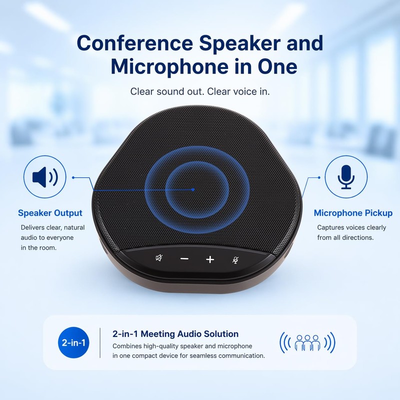 CofunKool USB Speakerphone for PC, Conference Speaker and Microphone, Plug