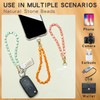 Soeoy Handmade Natural Gemstone Stone Beaded Phone Wrist Strap, Cat