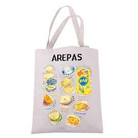 Arepas Recipe Tote Bag, Arepas Food Lover Gift Venezuelan Food Artwork Shoulder Bag Empanada Kitchen Gift Foodie Gift, Arepas Recipe Carry Bag